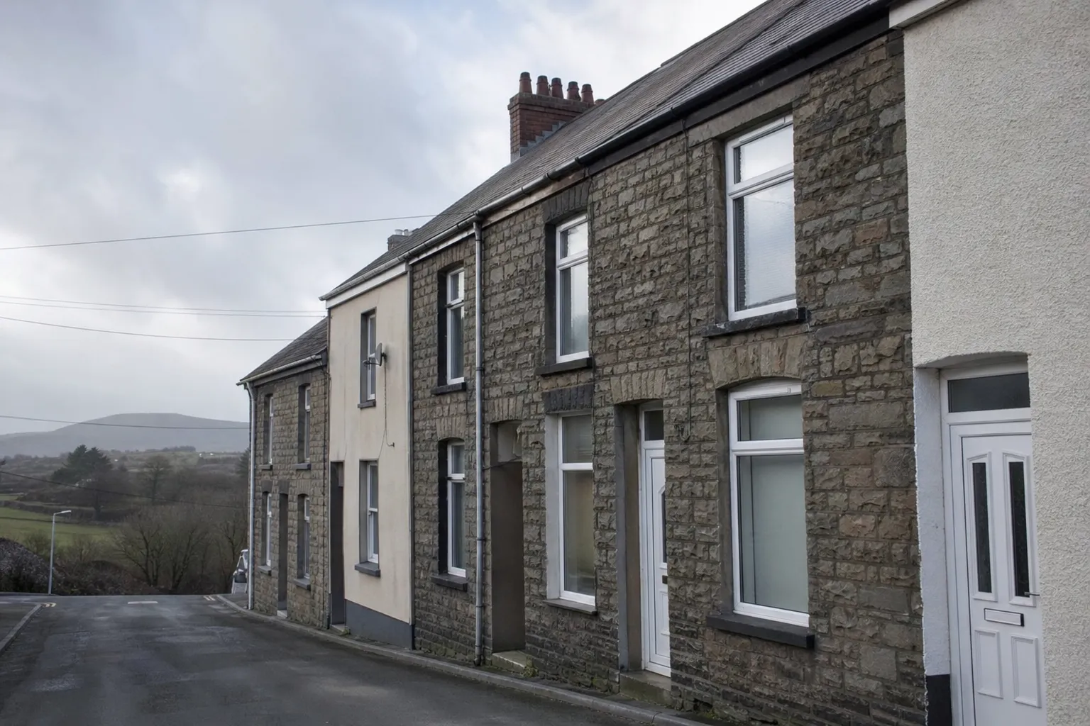 Cardiff street of victorian bay-fronted terraces